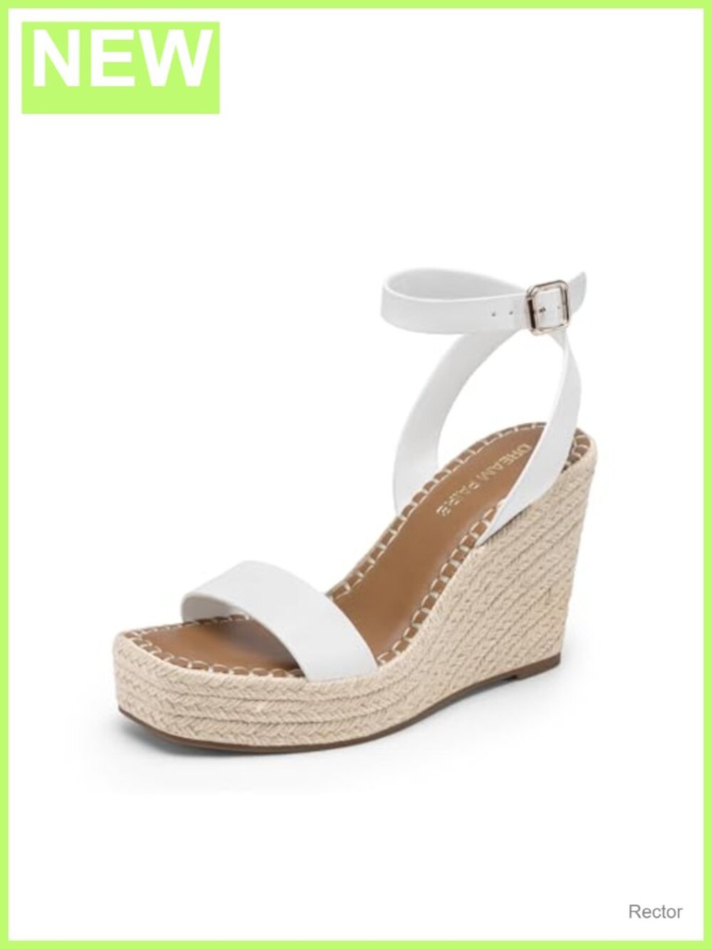 Women's Open Toe Platform Wedge Sandals Faux Leather Ankle Strap Beach
